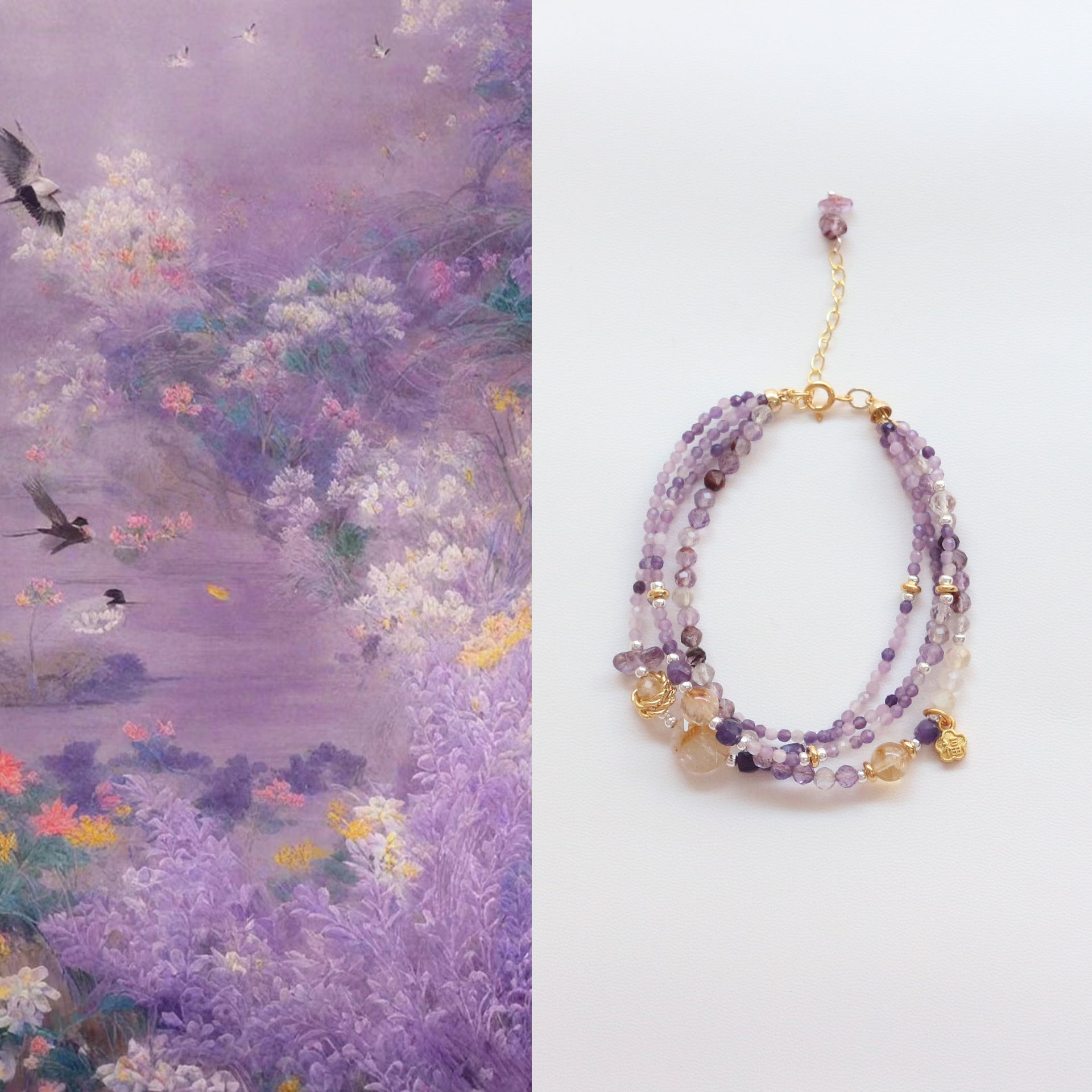 Jekira Amethyst & Citrine Multi-Layer Bracelet