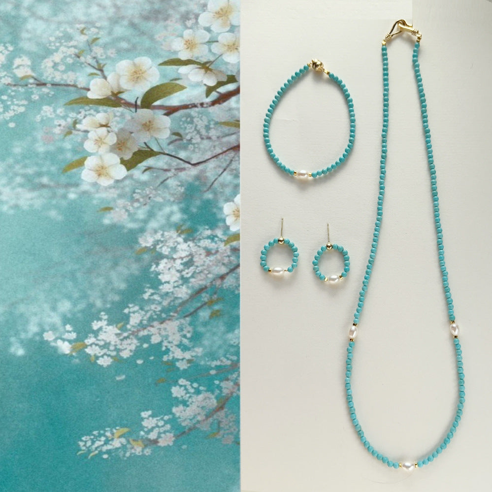 Jekira Turquoise & Baroque Pearl Jewelry Set