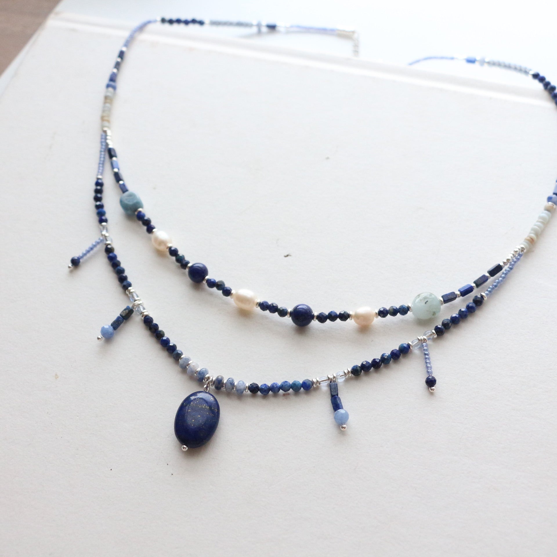 JEKIRA Sunset Oasis Turquoise & Spessartine Garnet Layering Necklace