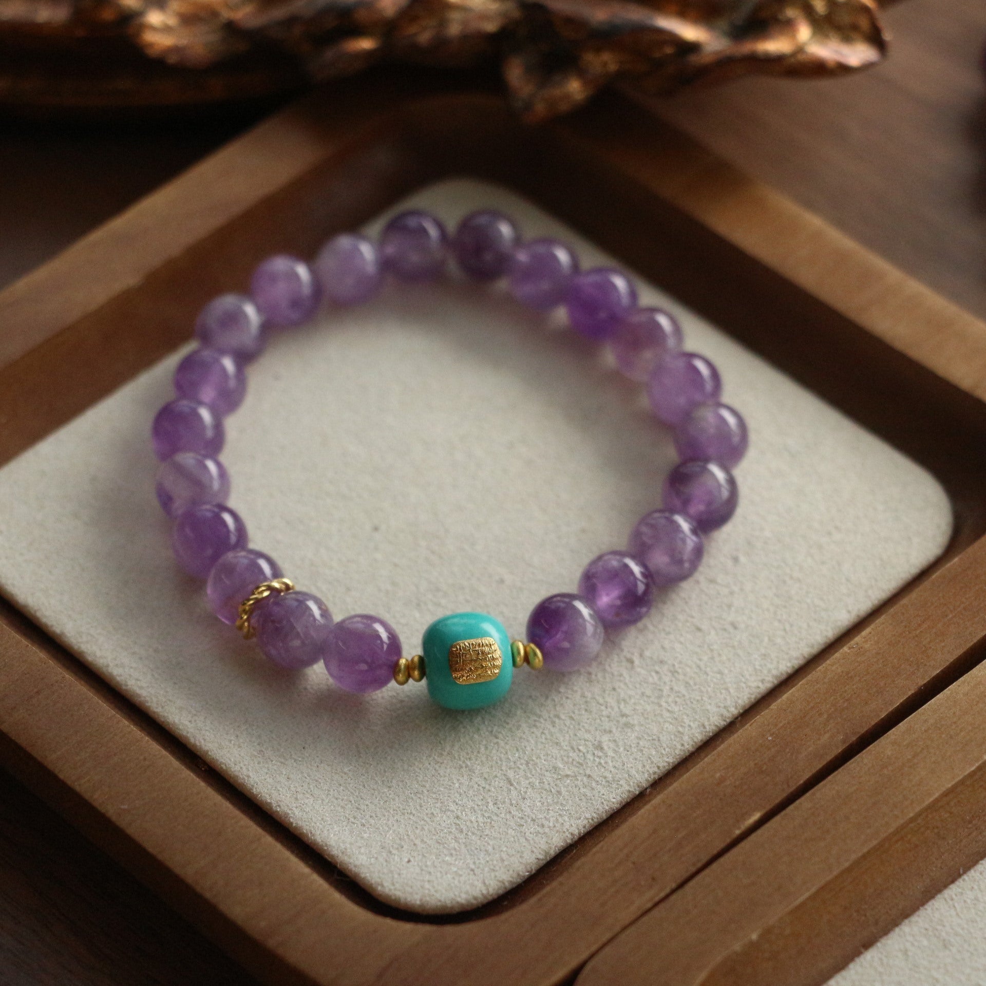 JEKIRA Amethyst & Turquoise Balancing Bracelet