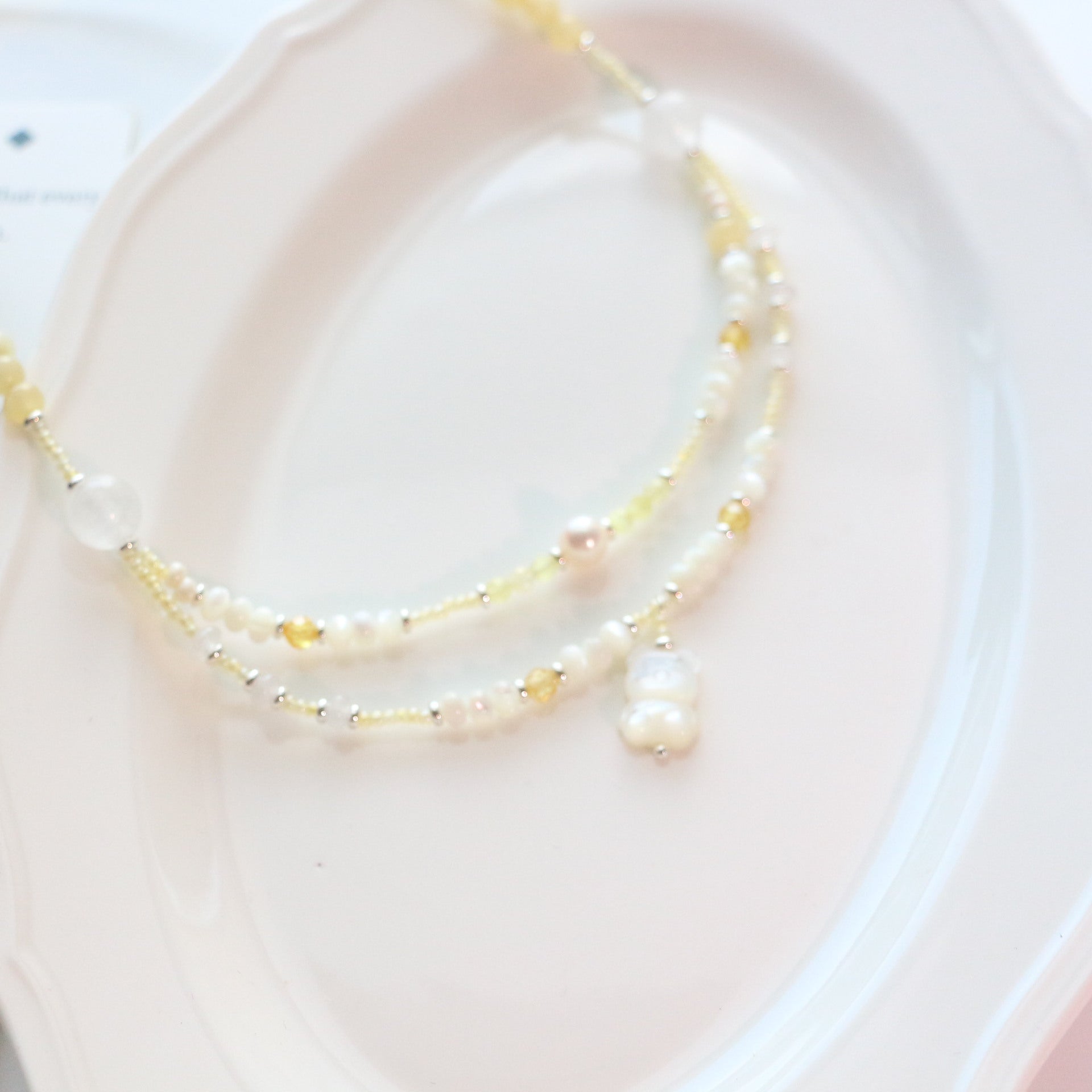 Jekira Double Layer Topaz & Cat's Eye Necklace