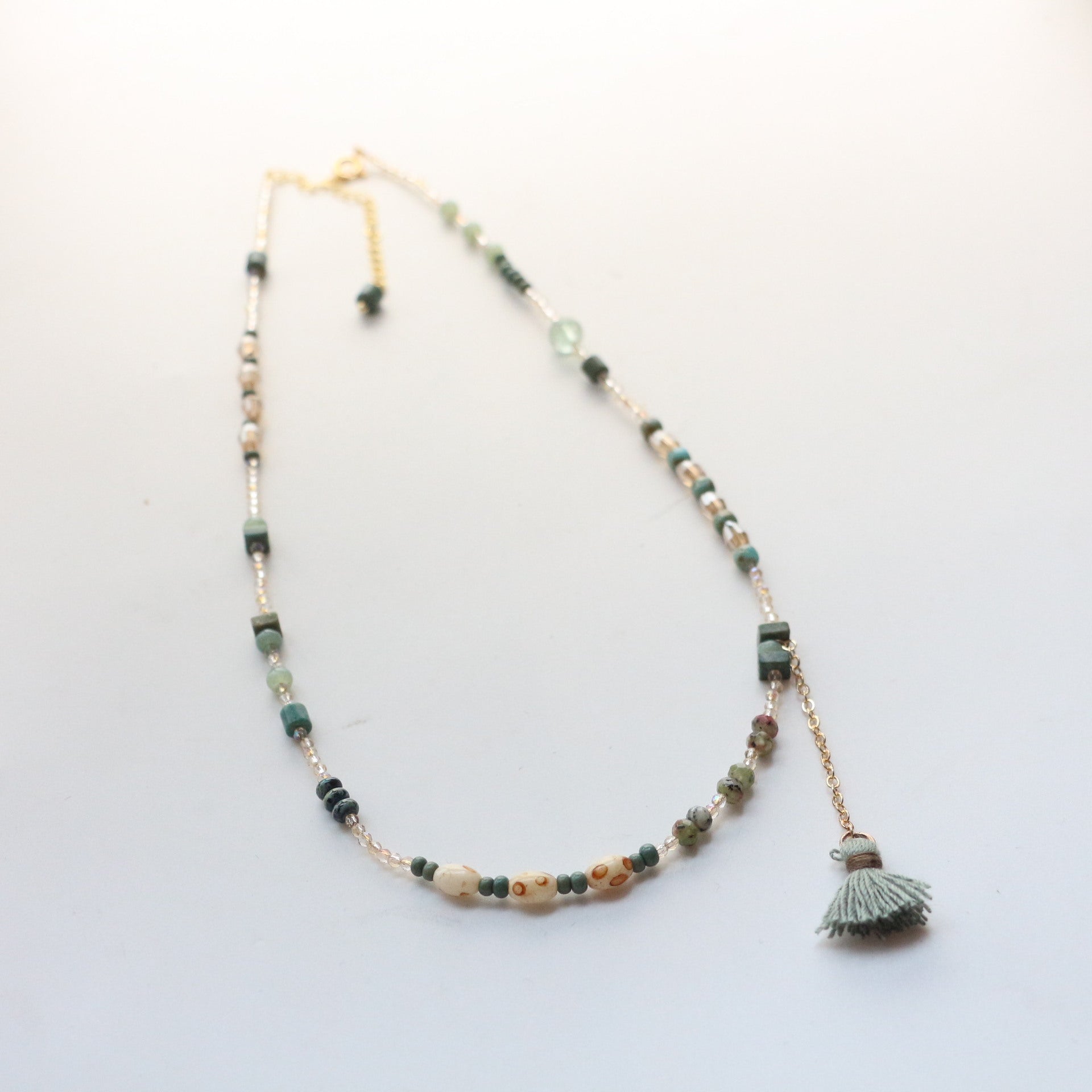 Jekira Celestial Teal Tassel Necklace