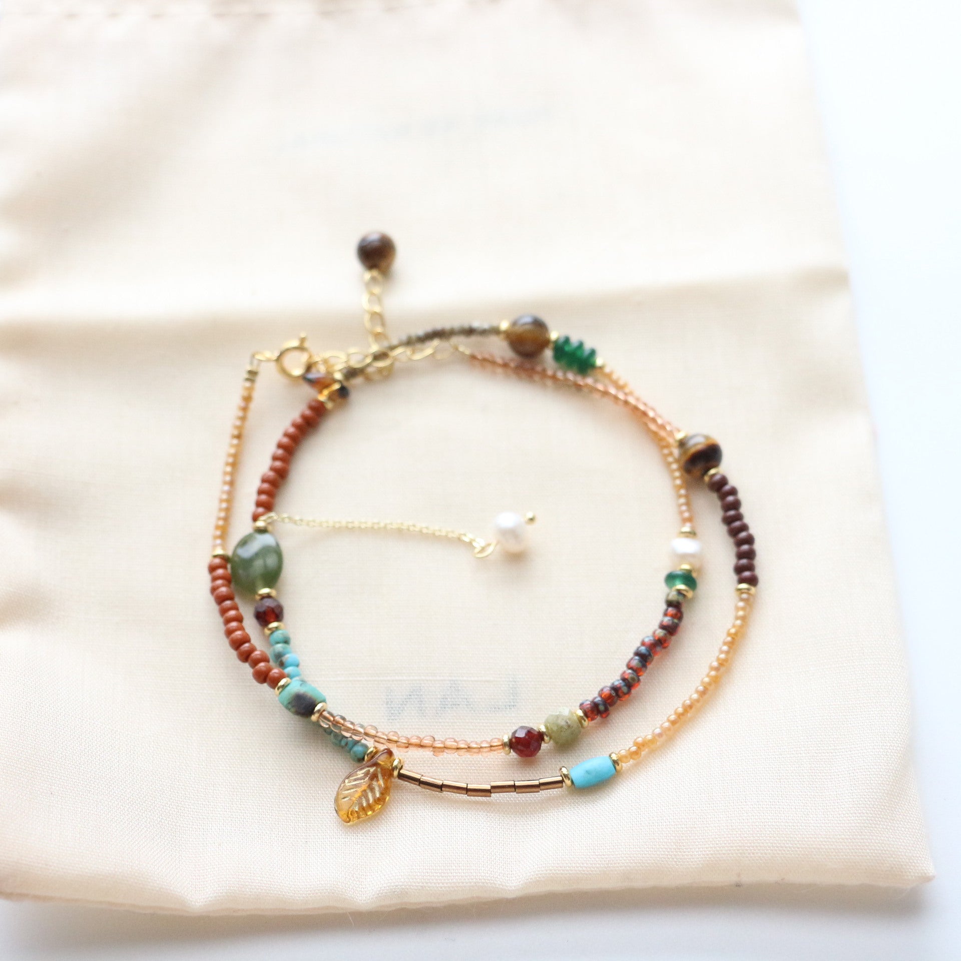 Jekira Ethnic Glass Bead & Pearl Necklace